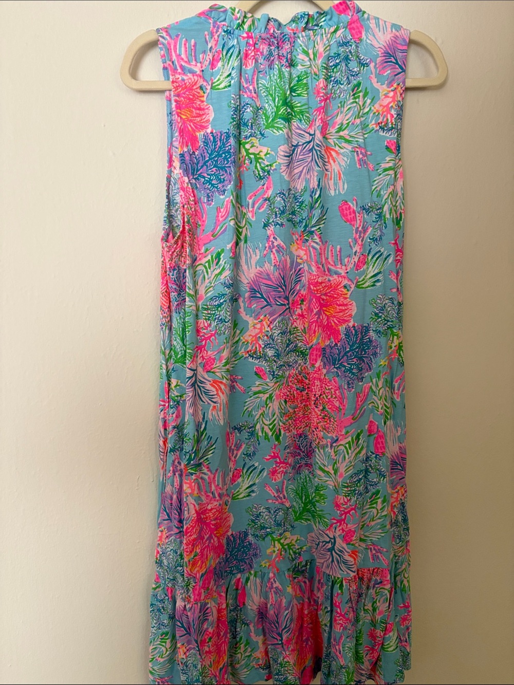Lilly Pulitzer Pastel Floral Shift Dress in Light Blue, Pink & Green - Picture 3 of 3